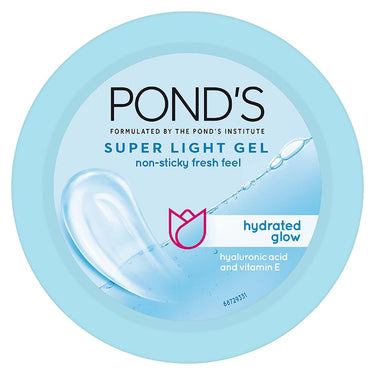 POND's Super Light Gel Oil Free Face Moisturizer 100g & POND's Super Light Gel Oil Free Face Moisturizer 49g, With Hyaluronic Acid & Pond's  Natural Glow Face Powder, Pink Glow - 30G